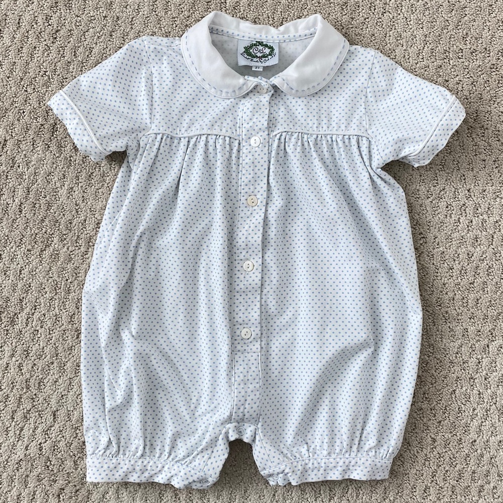 Cecil & Lou Polkadot Collared Knit Shortall - 2T